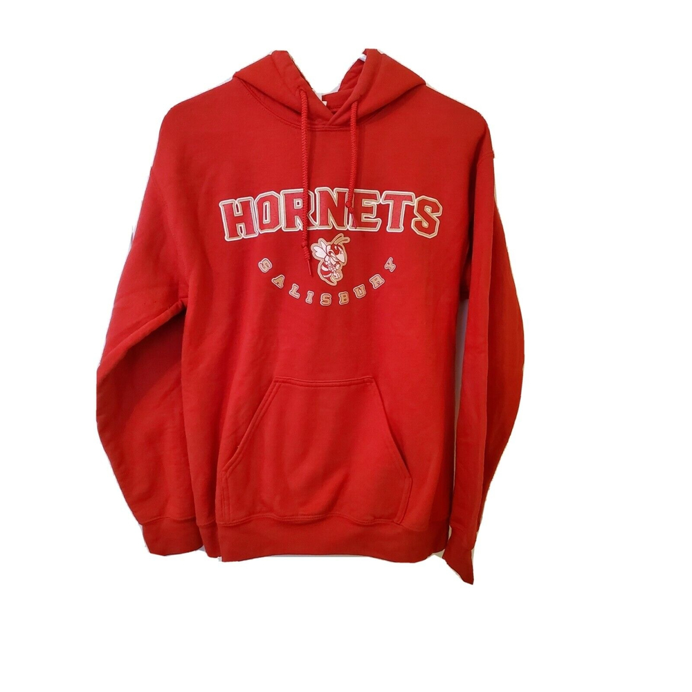 Salisbury NC Hornets Red Women Sz Small Hoodie Sweatshirt Pullover Front Pocket